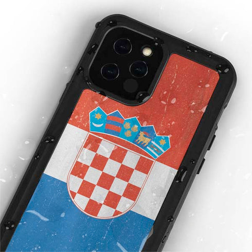 Croatia Flag Distressed iPhone 12 Pro Waterproof Case